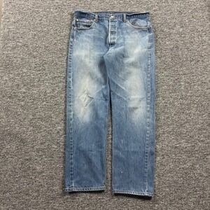 Vintage 2000s Levis XX 501 Straight Leg Medium Wash Blue Denim Jeans Size 38x34